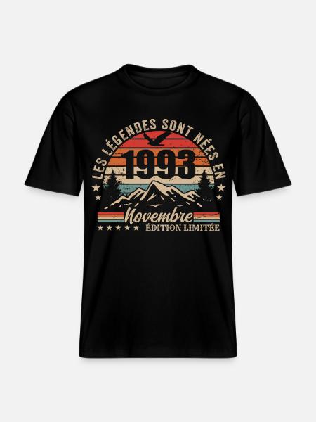 Awesome since November 1993 | November 1993 -  RELAXED FIT Unisex Organic T-Shirt - black