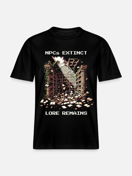 NPCs gone, lore stays | Post-apocalyptic - RELAXED FIT Unisex Organic T-Shirt - black