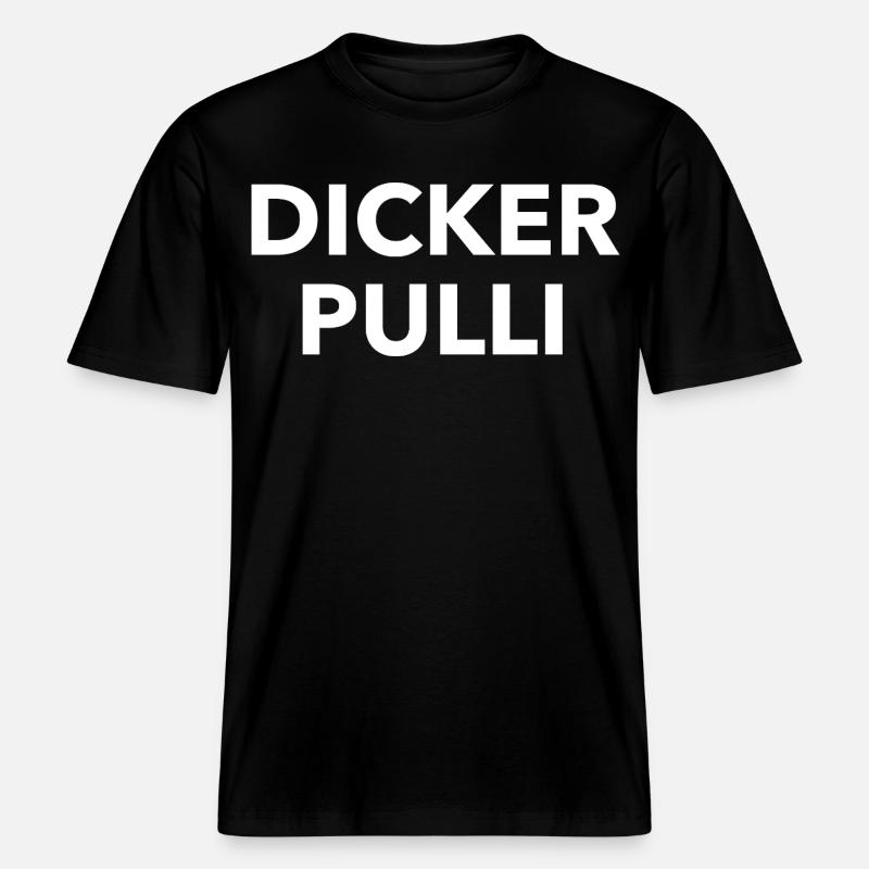 Dicker Pulli Kontrast Typo -  RELAXED FIT Unisex Organic T-Shirt - Schwarz