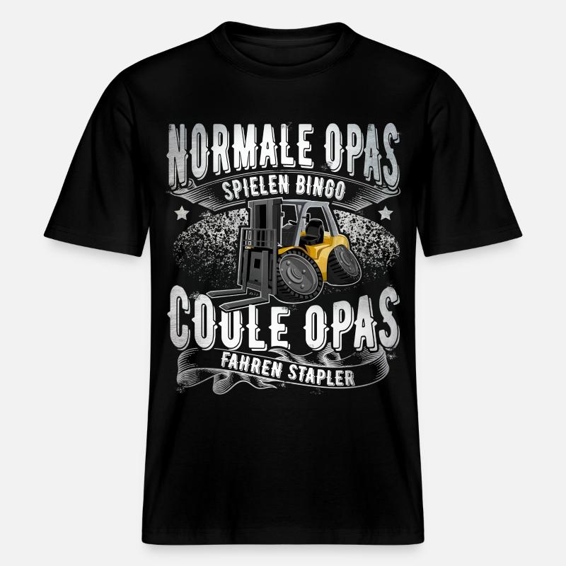 Conducteur de chariot élévateur Papi -  T-shirt unisexe RELAXED FIT en coton bio - noir
