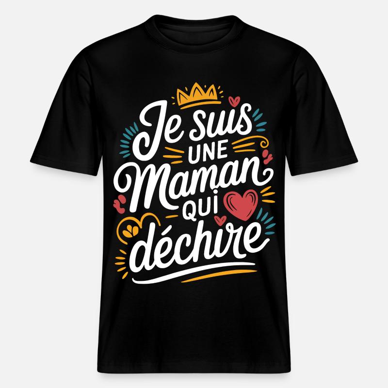 Ich bin eine Killer-Mutter -  RELAXED FIT Unisex Organic T-Shirt - Schwarz