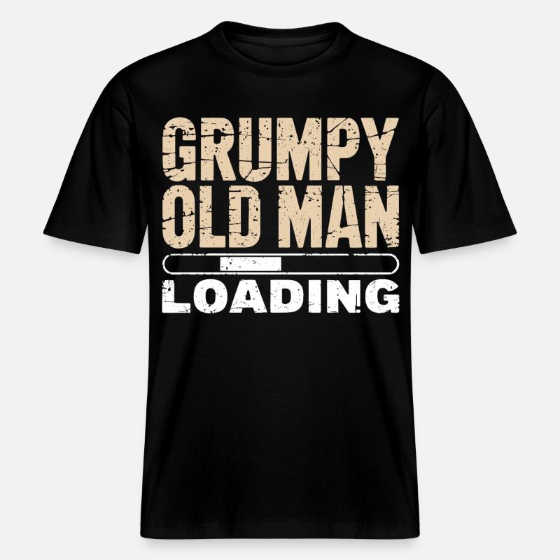 Grumpy Old Man Loading -  T-shirt unisexe RELAXED FIT en coton bio - noir