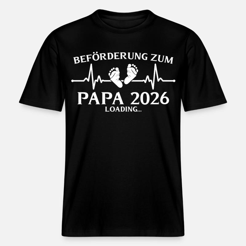 Dad 2026 loading paternity -  RELAXED FIT Unisex Organic T-Shirt - black