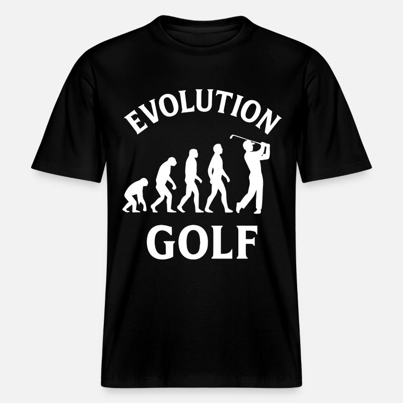 Evolution Golf Drôle de Golf Design -  T-shirt unisexe RELAXED FIT en coton bio - noir