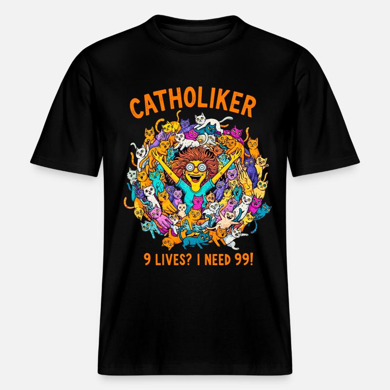 Catzoholic - Juste un chat de plus ! - T-shirt unisexe RELAXED FIT en coton bio - noir
