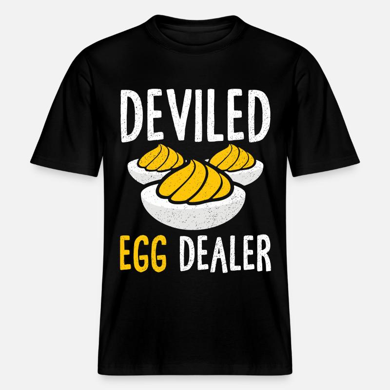 Stuffed Eggs Deviled Eggs Thanskgiving -  RELAXED FIT Unisex Organic T-Shirt - black