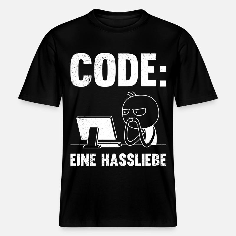 Coder CODE EINE HASSLIEBE LUSTIG -  RELAXED FIT Unisex Organic T-Shirt - Schwarz