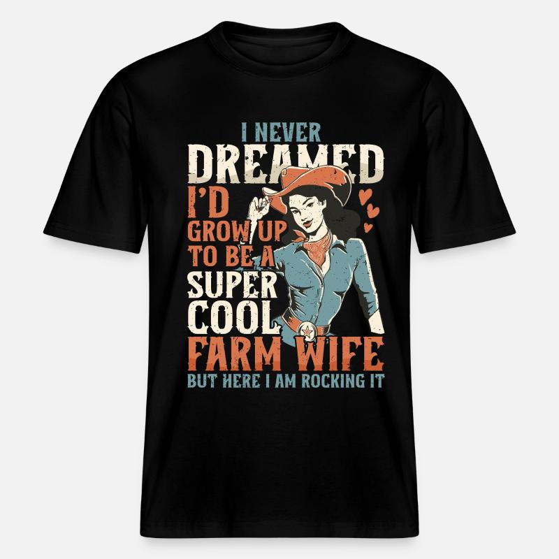 Ehefrau eines Bauern Mutter -  RELAXED FIT Unisex Organic T-Shirt - Schwarz
