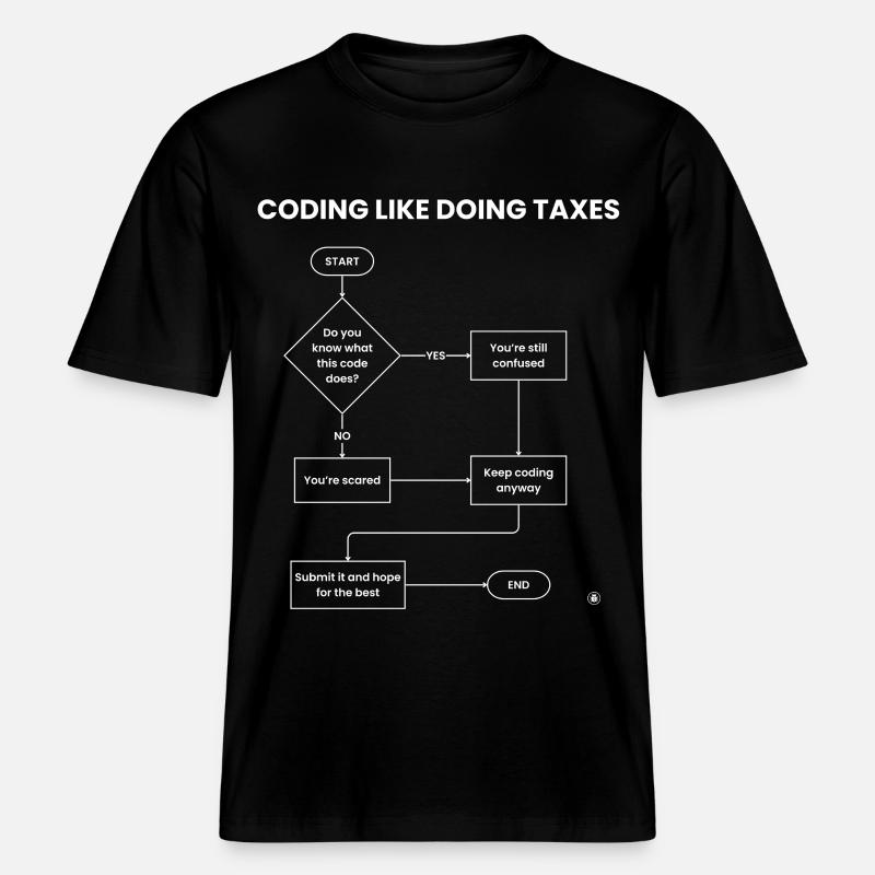 Codierung wie Steuererklärung – Hope Gift einreichen -  RELAXED FIT Unisex Organic T-Shirt - Schwarz