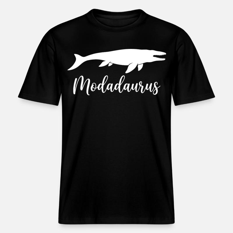 Modadaurus Mosasaurus Dinosaurier-Vater -  RELAXED FIT Unisex Organic T-Shirt - Schwarz