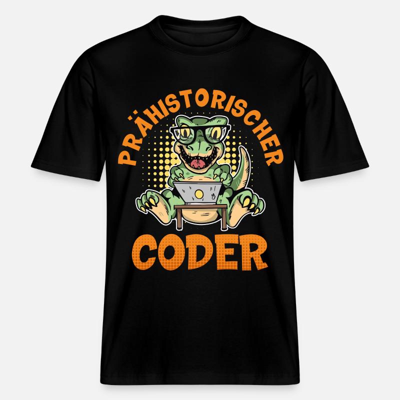 Programmation PRÉHISTORIQUE : Divertissement du CODER -  T-shirt unisexe RELAXED FIT en coton bio - noir