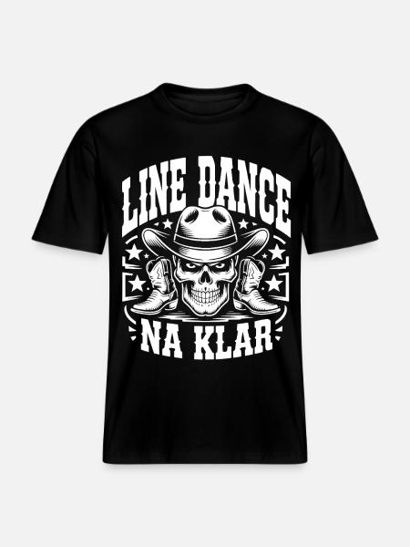Line Dance Skull Cowboy -  RELAXED FIT Unisex Organic T-Shirt - black