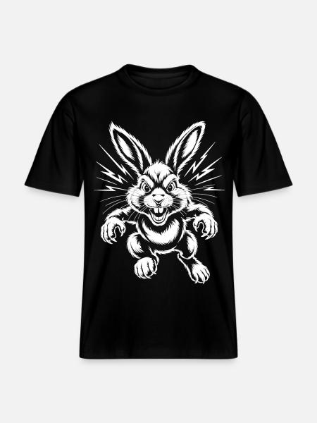 Aggressive Rabbit - RELAXED FIT Unisex Organic T-Shirt - black