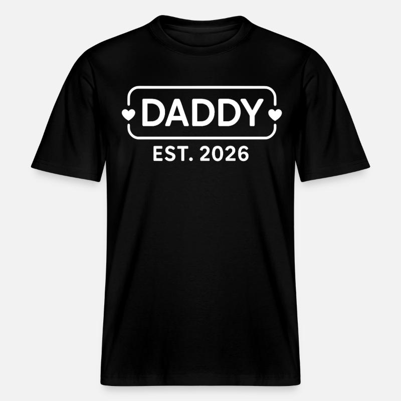 DADDY 2026 Stolzer werdender Vater -  RELAXED FIT Unisex Organic T-Shirt - Schwarz