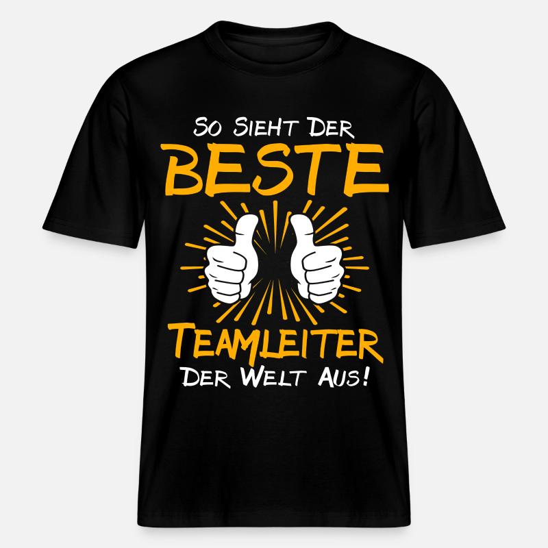 Idée cadeau de chef d’équipe - T-shirt unisexe RELAXED FIT en coton bio - noir