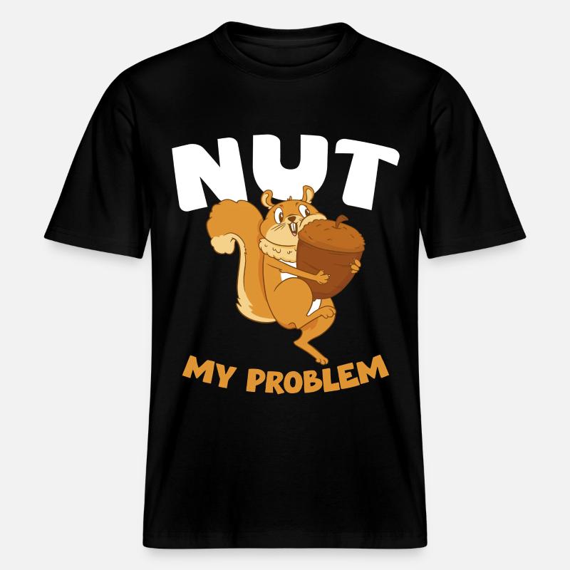NUT MY PROBLEM Eichhörnchen -  RELAXED FIT Unisex Organic T-Shirt - Schwarz