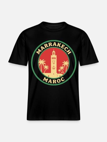 Marrakech Maroc Marocain Marocaine - T-shirt unisexe RELAXED FIT en coton bio - noir