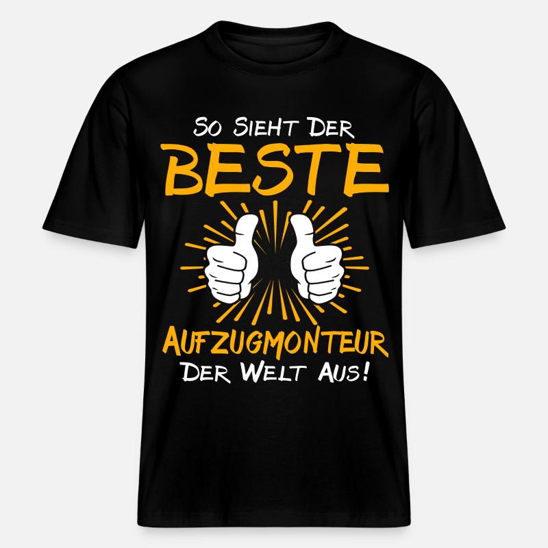 Elevator Technician Gift Idea -  RELAXED FIT Unisex Organic T-Shirt - black