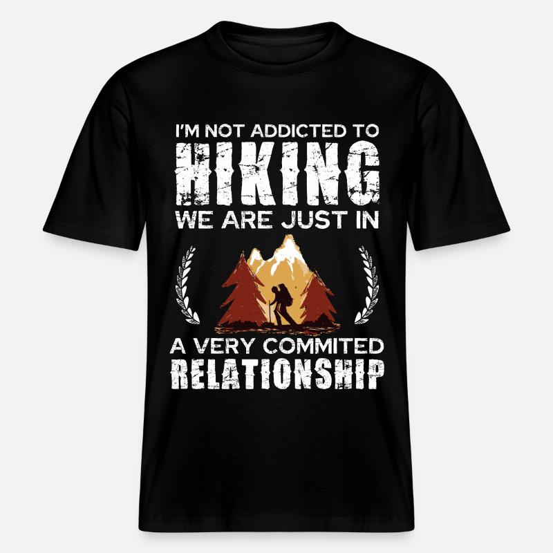 Hiking Commitment Tee Design -  RELAXED FIT Unisex Organic T-Shirt - black