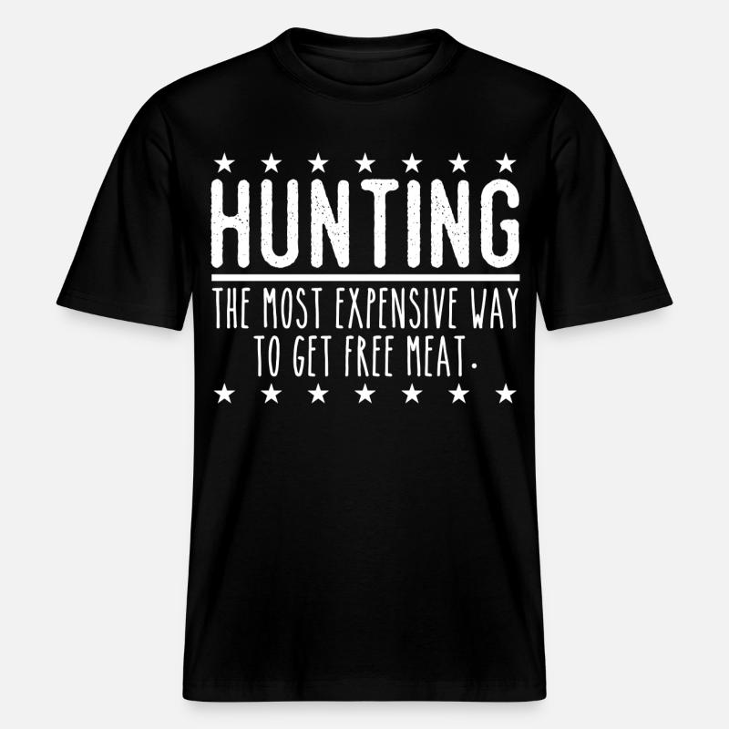 Jäger Lustiger Spruch – Gratis Fleisch Design - RELAXED FIT Unisex Organic T-Shirt - Schwarz