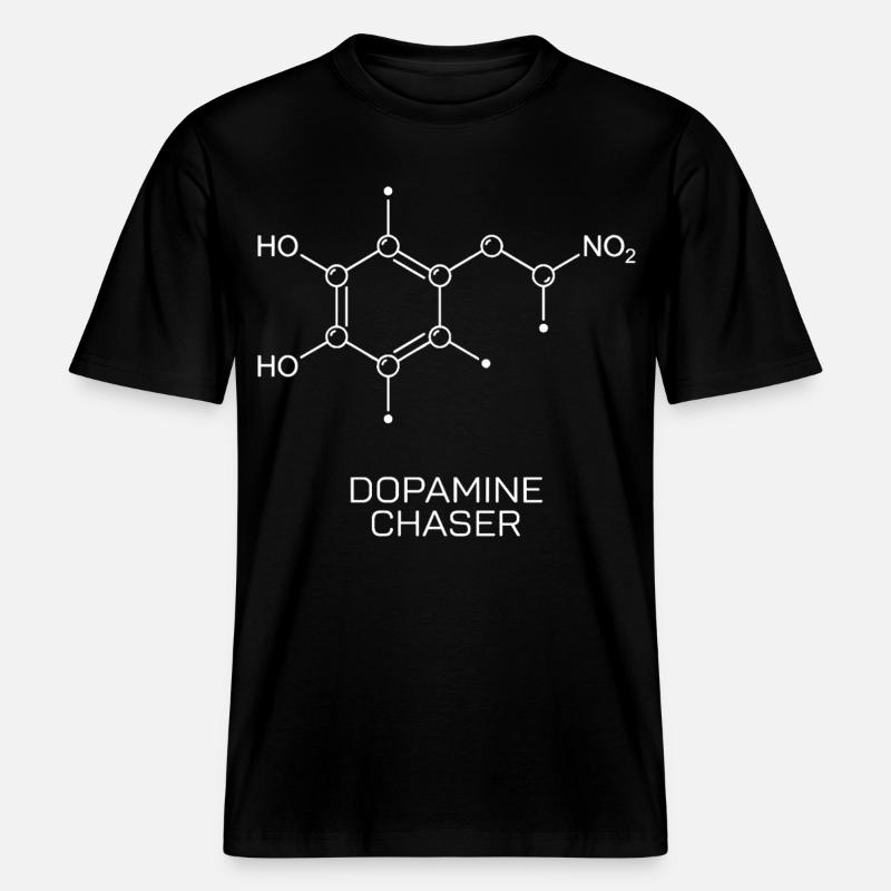 Molécule de recherche de dopamine -  T-shirt unisexe RELAXED FIT en coton bio - noir