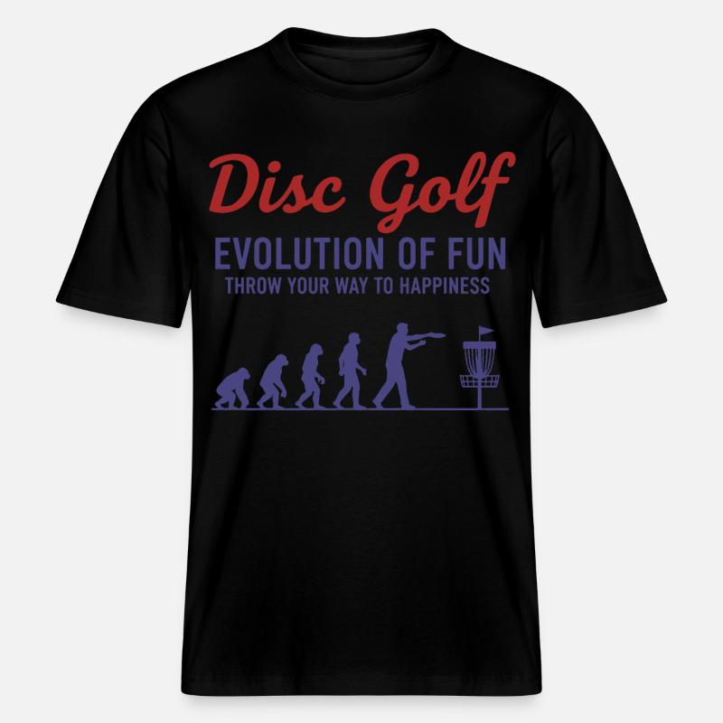 Disc Golf : Évolution du plaisir : lancez-vous -  T-shirt unisexe RELAXED FIT en coton bio - noir