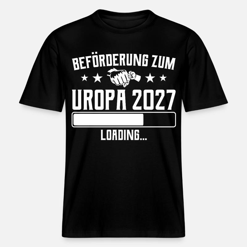 Werdender Uropa 2027 Beförderung Loading -  RELAXED FIT Unisex Organic T-Shirt - Schwarz
