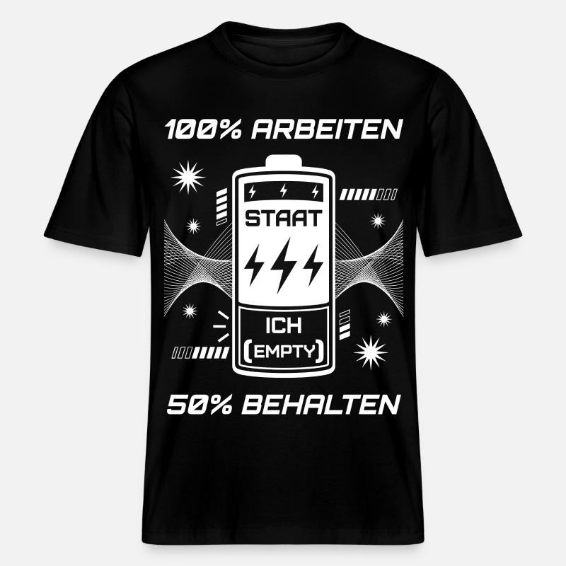 100% Work 50% Keep - RELAXED FIT Unisex Organic T-Shirt - black