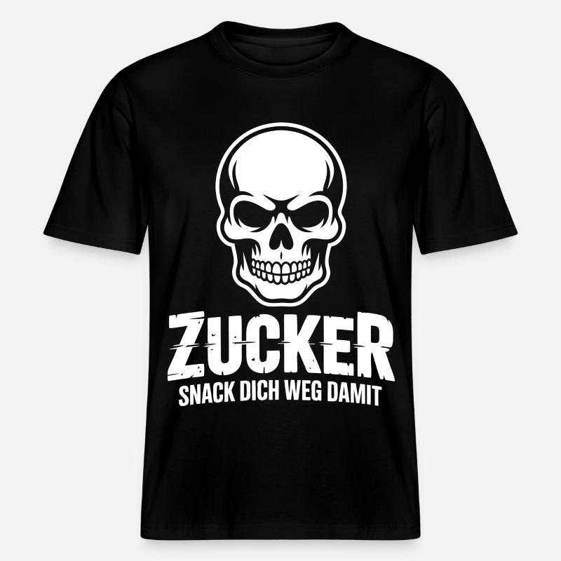 Conception de Snack Crâne de sucre - T-shirt unisexe RELAXED FIT en coton bio - noir