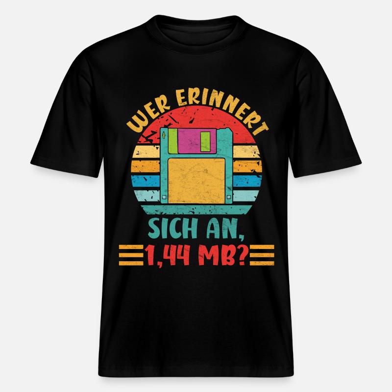 Coder WHO REMEMBERS 1.44 MB? FUNNY -  RELAXED FIT Unisex Organic T-Shirt - black