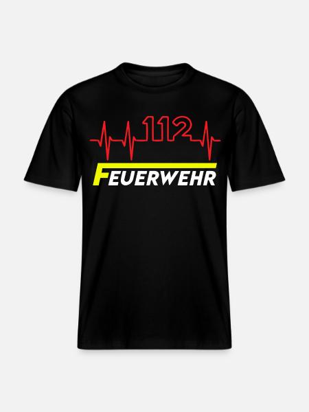 Feuewehr 112 - RELAXED FIT Unisex Organic T-Shirt - Schwarz