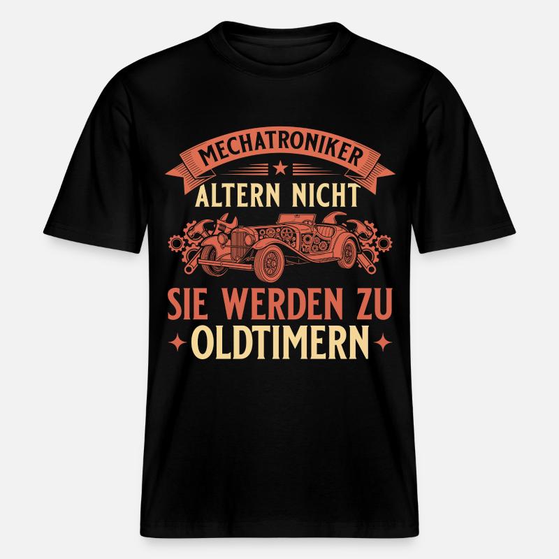 Mechatroniker Altern Nicht - Oldtimer Geschenk -  RELAXED FIT Unisex Organic T-Shirt - Schwarz