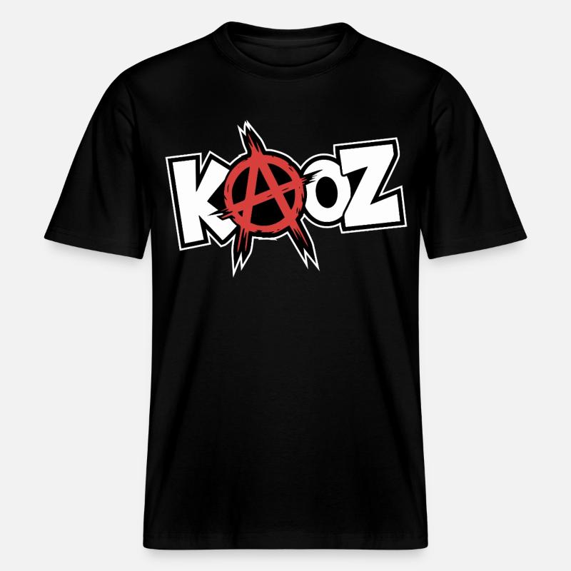 Kool KAOZ Anarchy Graffiti -  T-shirt unisexe RELAXED FIT en coton bio - noir