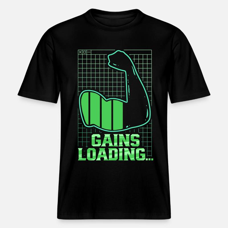 Biceps Biceps Training Gym Gains Loading -  RELAXED FIT Unisex Organic T-Shirt - black