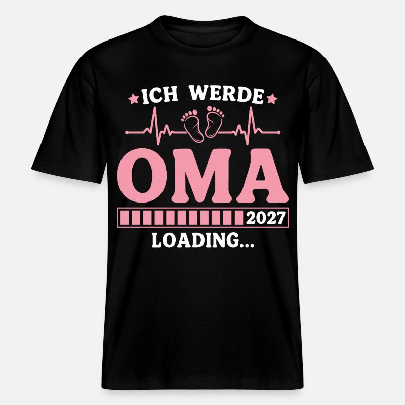 Ich werde Oma 2027 – Werdende Großmutter -  RELAXED FIT Unisex Organic T-Shirt - Schwarz