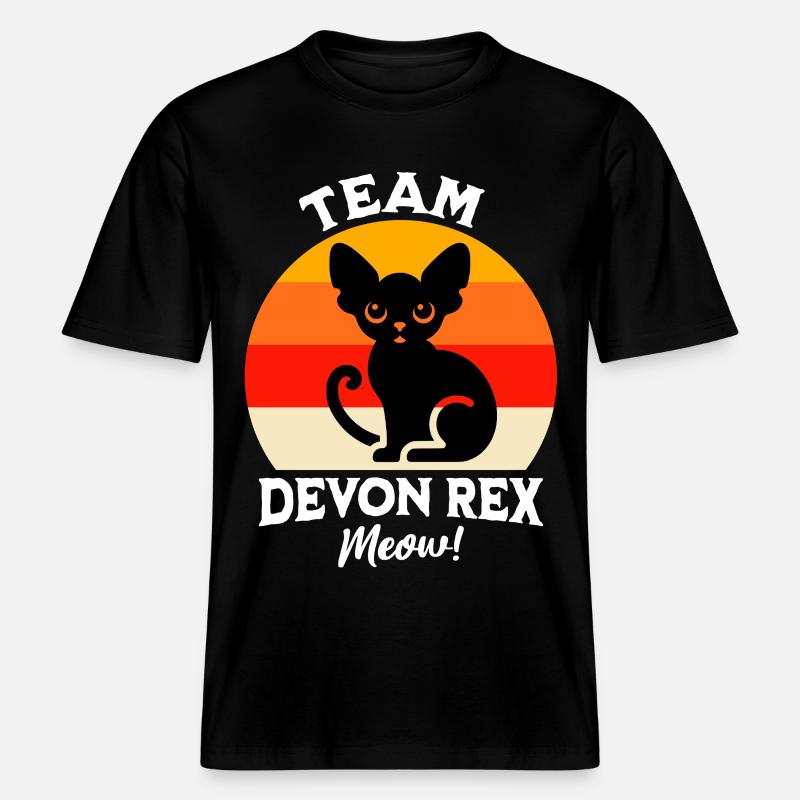 Équipe Devon Rex -  T-shirt unisexe RELAXED FIT en coton bio - noir