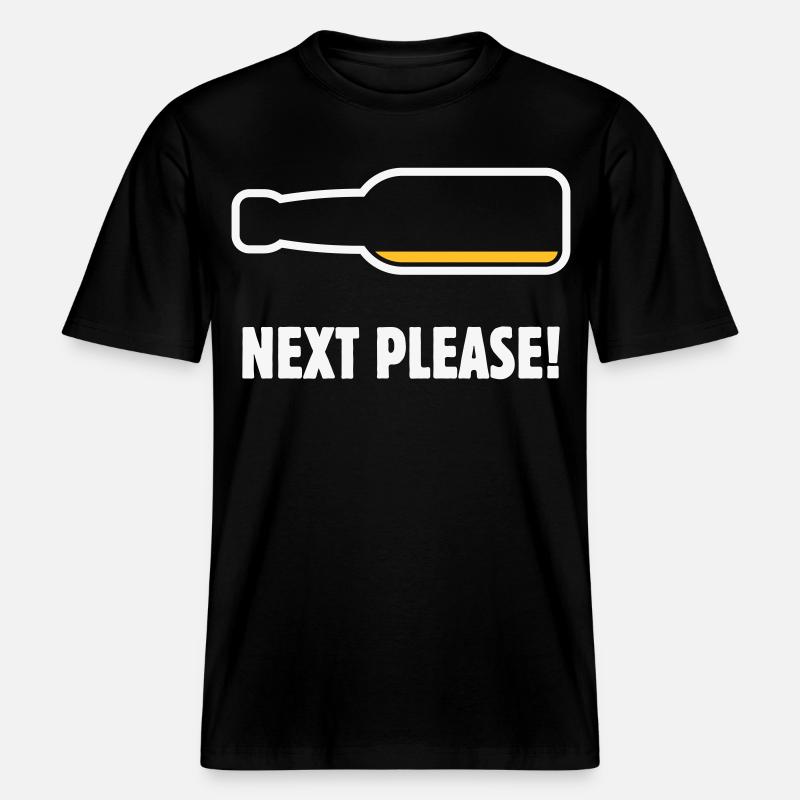 Next Please! (Bier / Bierchen / NEG 2C) -  RELAXED FIT Unisex Organic T-Shirt - Schwarz