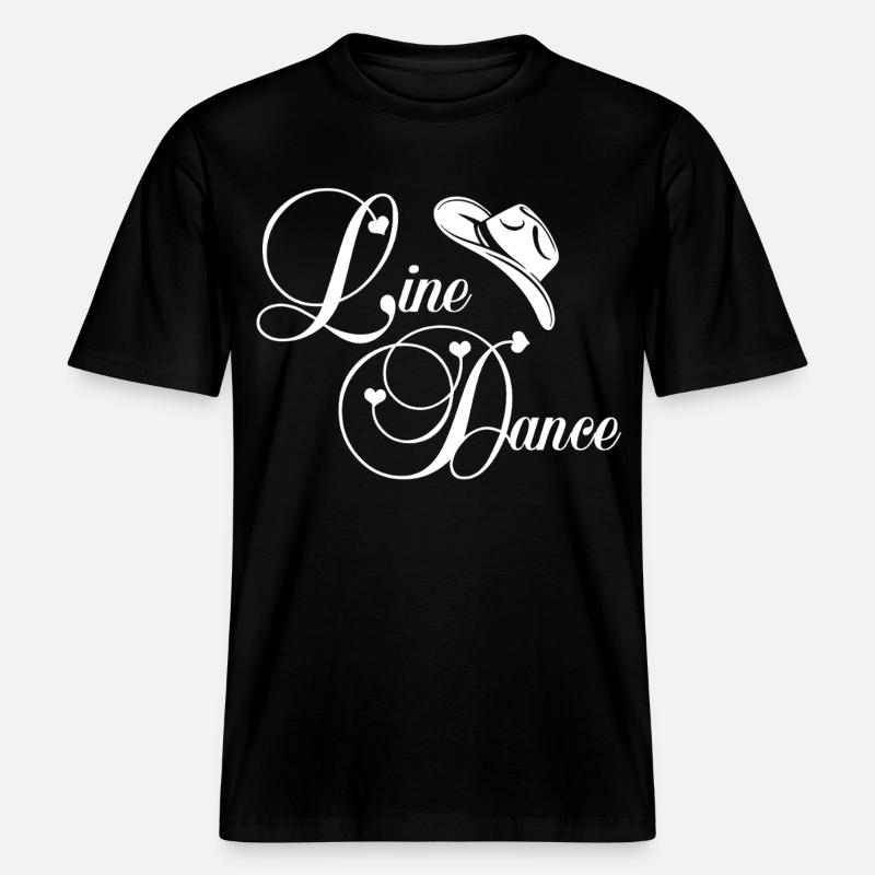Line Dance Script Logo -  RELAXED FIT Unisex Organic T-Shirt - black