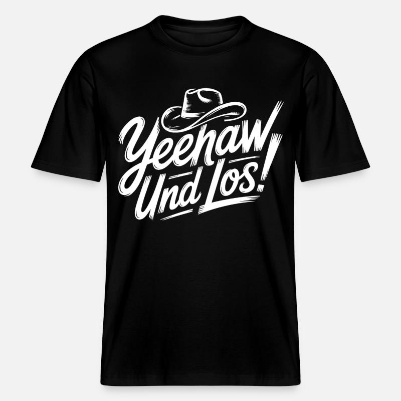 Yeah and Los! Western Script - T-shirt unisexe RELAXED FIT en coton bio - noir