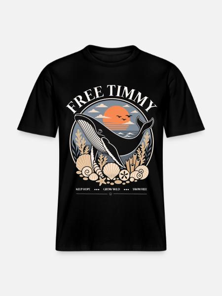 Buckelwal Timmy Hope Statement Merch -  RELAXED FIT Unisex Organic T-Shirt - Schwarz