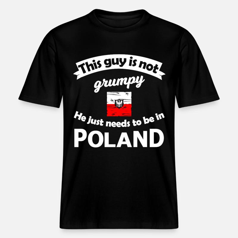 Polen Not Grumpy Tee -  T-shirt unisexe RELAXED FIT en coton bio - noir