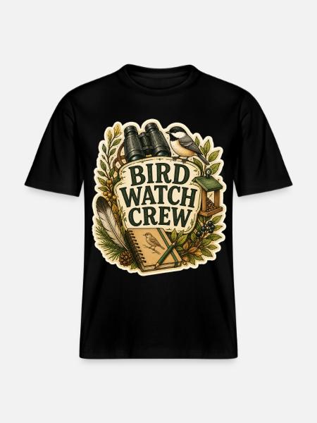 BIRD WATCH CREW Clouds - RELAXED FIT Unisex Organic T-Shirt - black