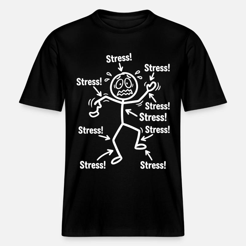 stress_figur_pfeile -  T-shirt unisexe RELAXED FIT en coton bio - noir