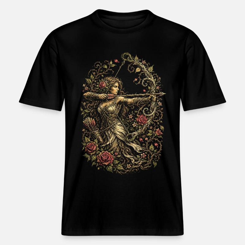Archer à l’arc -  T-shirt unisexe RELAXED FIT en coton bio - noir