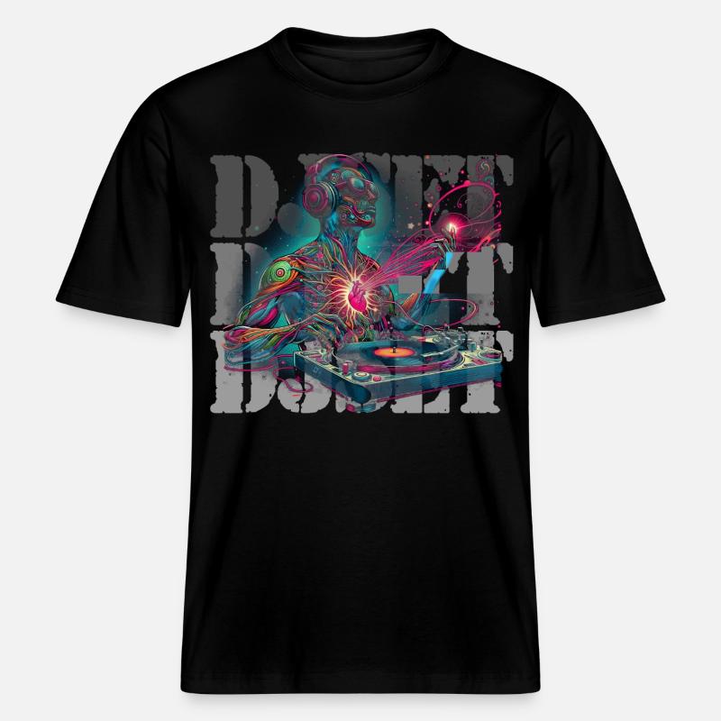 DJ Set -  RELAXED FIT Unisex Organic T-Shirt - Schwarz