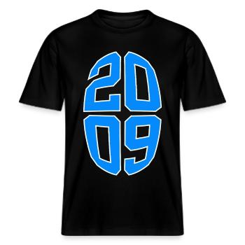 17 JAHRE ALT 2009 17. GEBURTSTAG -  RELAXED FIT Unisex Organic T-Shirt - Schwarz - Vorne - Alina (178cm) & Michal (187cm)