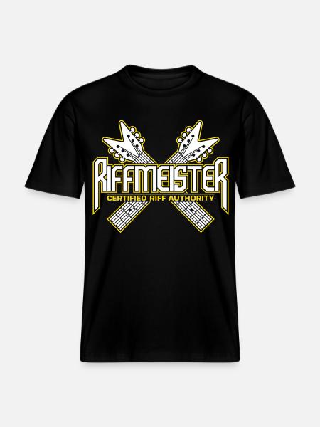 Riffmeister - Certified Riff Authority -  RELAXED FIT Unisex Organic T-Shirt - black