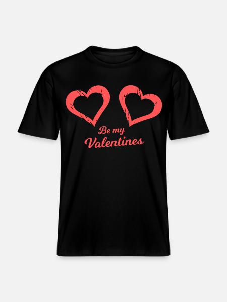 Be my Valentines Heart Brush -  RELAXED FIT Unisex Organic T-Shirt - black
