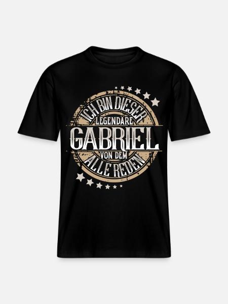 Gabriel - RELAXED FIT Unisex Organic T-Shirt - Schwarz