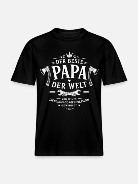 Der beste Papa der Welt - RELAXED FIT Unisex Organic T-Shirt - Schwarz